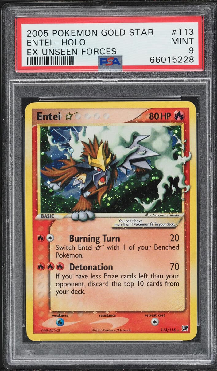 2005 EX Unseen Forces Entei Gold Star